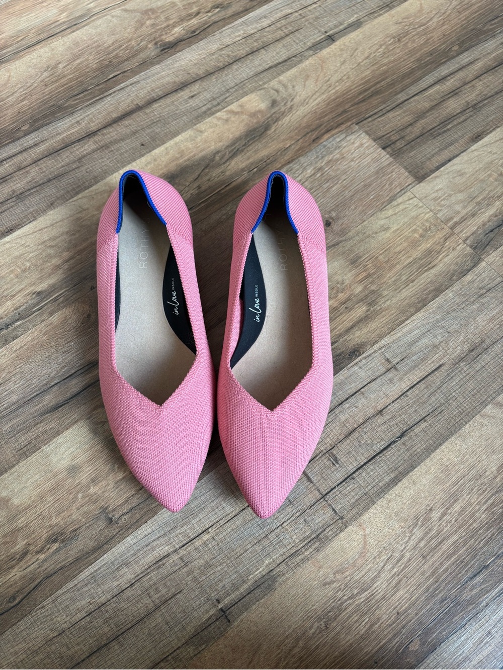 Rothy's Pink Pointed V‑Cut Flats